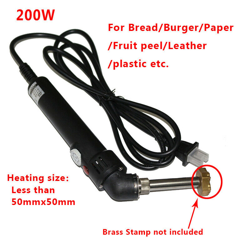 Brass Stamp Branding Iron Cake Bread Fruits Peel Coconut Plastic Soldering Iron Hot Stamping Machine 200W