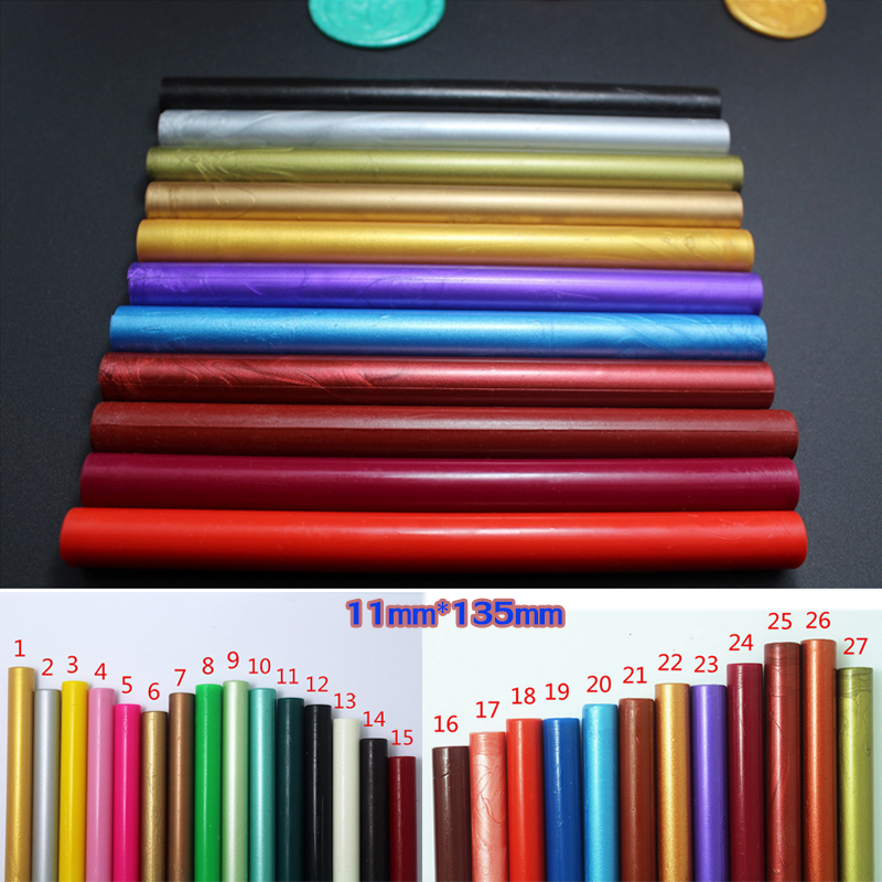 Round Shape Vintage Sealing Wax Stick 11mm Glue Gun Seal Stamp Strip for Wedding Invitation Card Seals