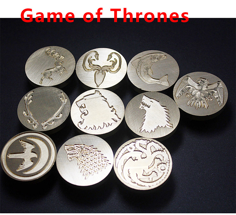 Game of Thrones House Family Badge Vintage Retro Wax Seal Stamp Sealing Envelope Dragon Lion Wolf Deer Fish
