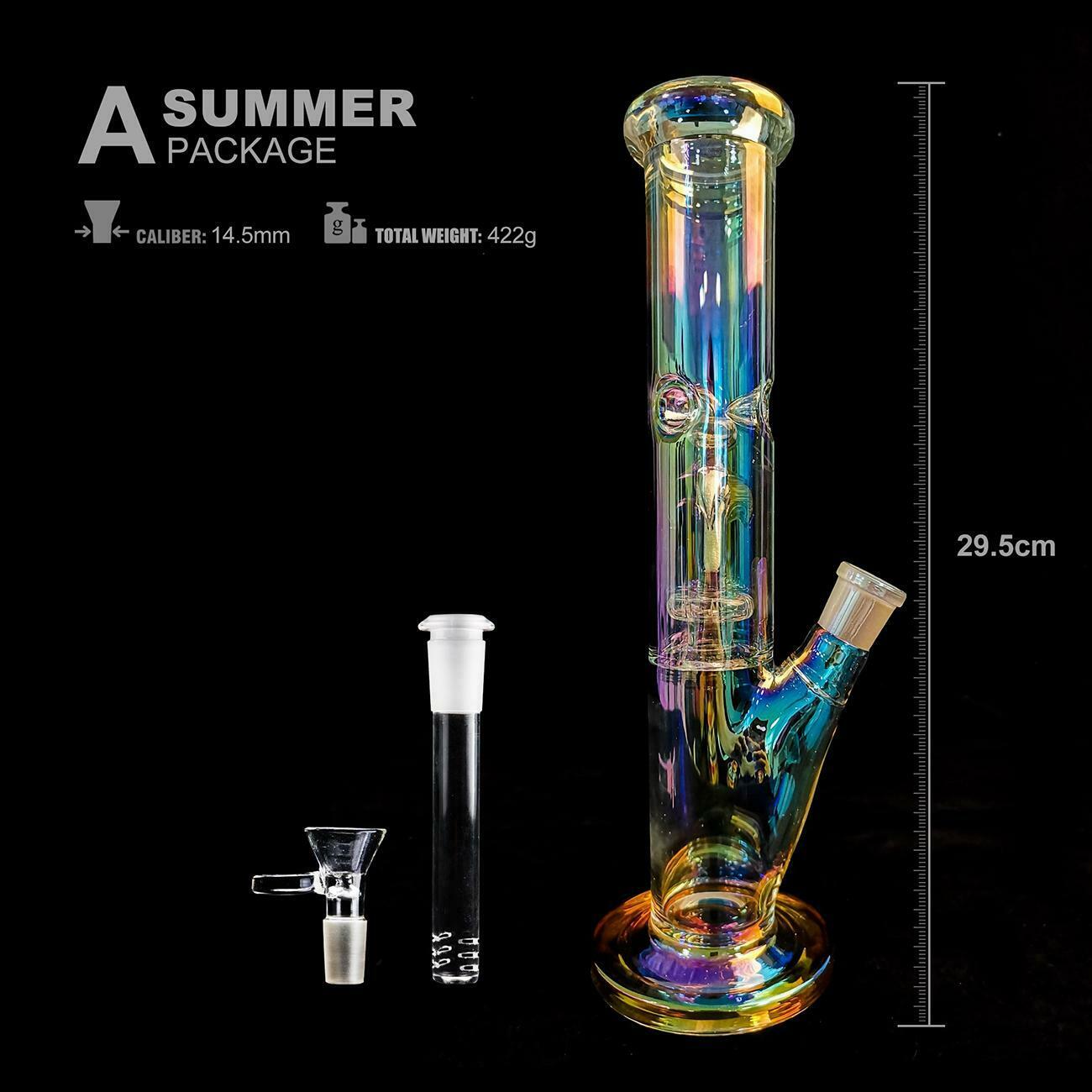 11.8 inch Glass Luminous Hookah Bong Water Pipe Pipe with Bowl Downstem