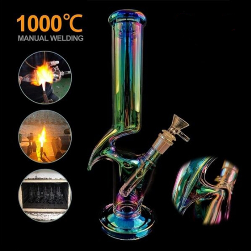 30cm Glass Luminous Hookah Bong Water Pipe Smoking Pipe Shisha Tobacco Stew Cone