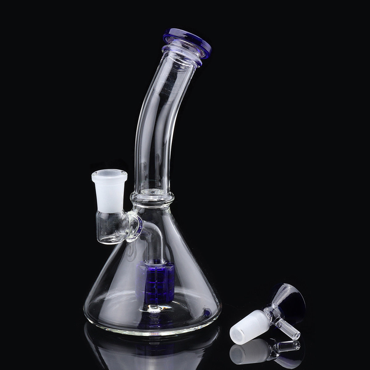 Glass Hookah Bongs Water Pipe Smoking Pipe Shisha Tobacco 19cm Funnel Shape