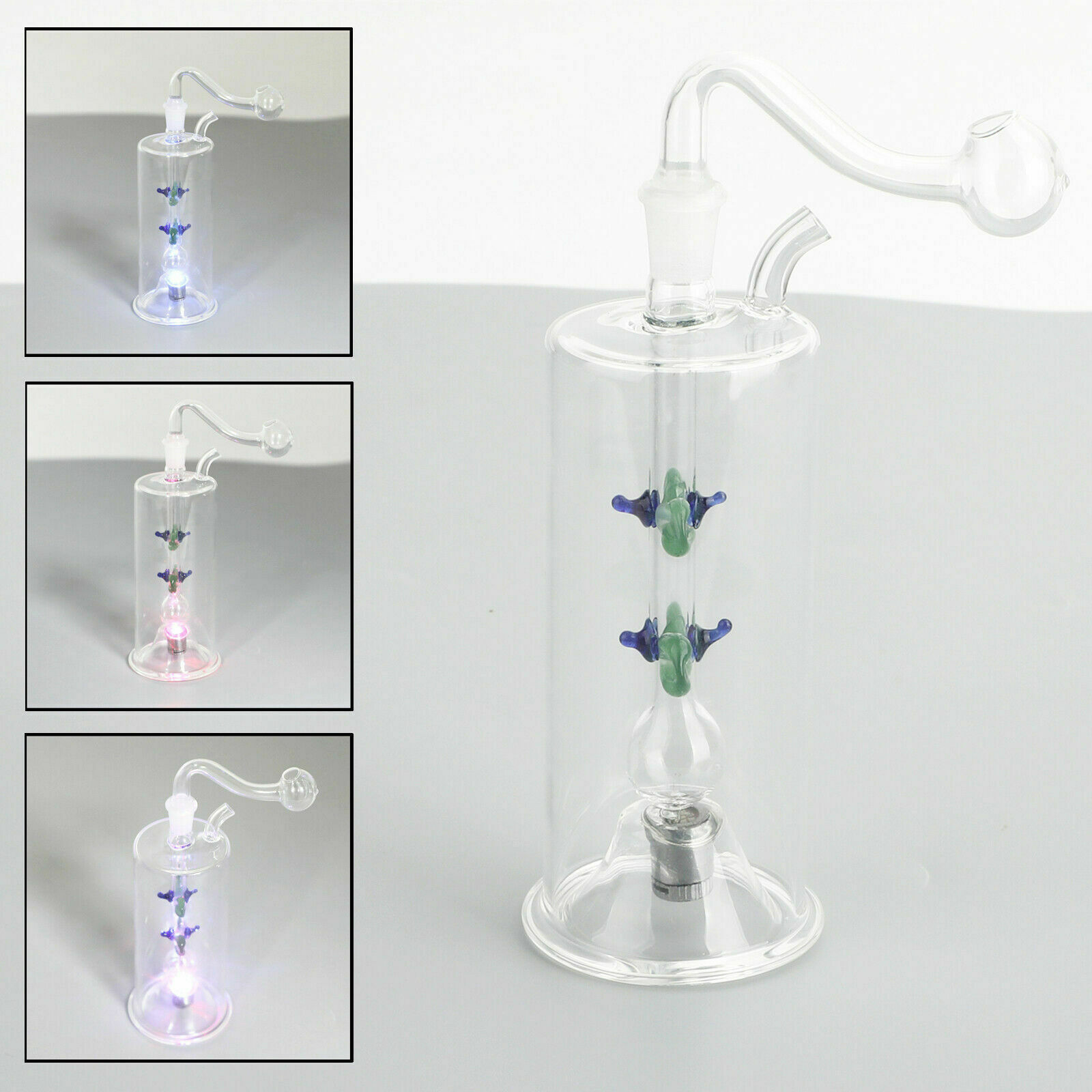 13cm LED Hookah Water Glass Smoking Pipes Glassware Shisha Tobacco Bong Bottle