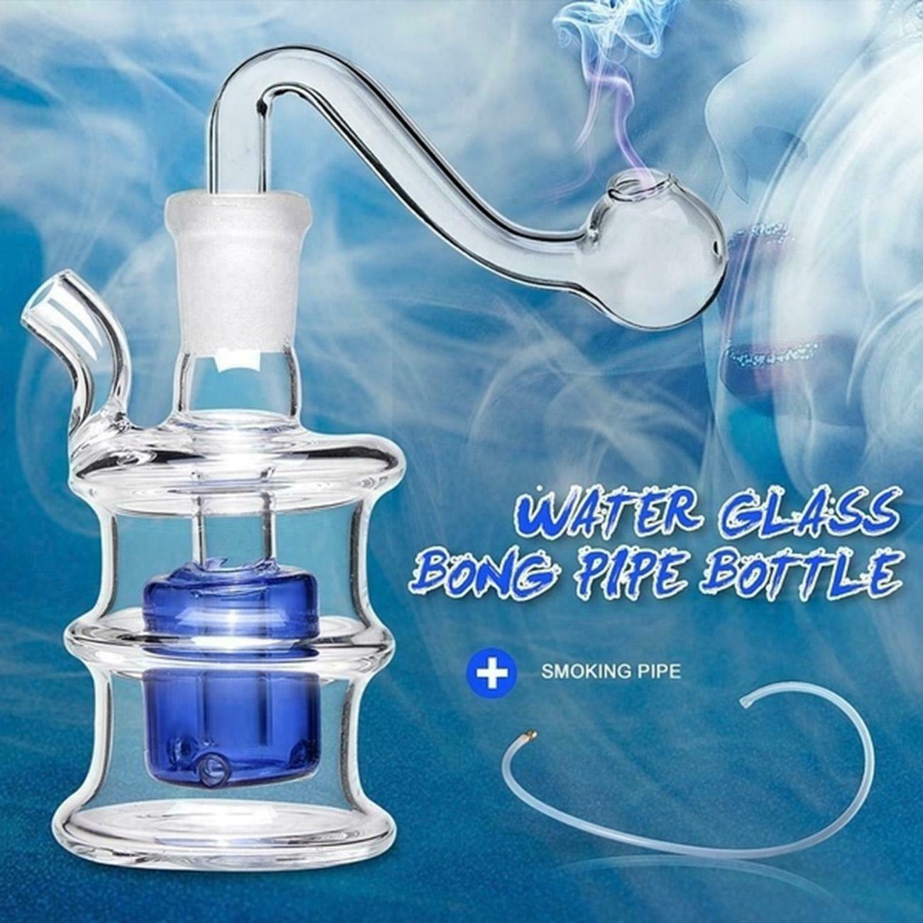 6cm 2.4inch Glass Hookah Bongs Water Pipe Smoking Pipe Shisha Tobacco Blue Glassware Smoke