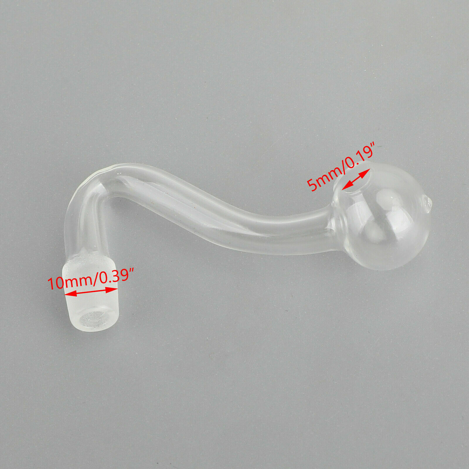 5/10/15/20PCS 10mm Clear Glassware Hookah Smoking Glass Pipe Accessiores S Shape