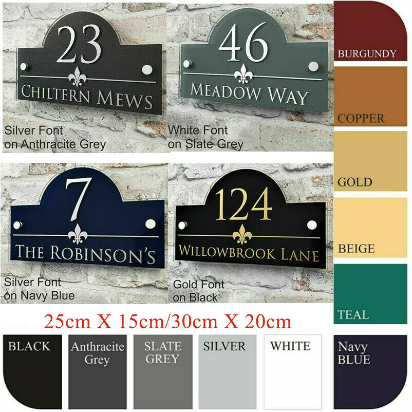 Customized Personalised Acrylic Address Plaques House Number Signs Door Name